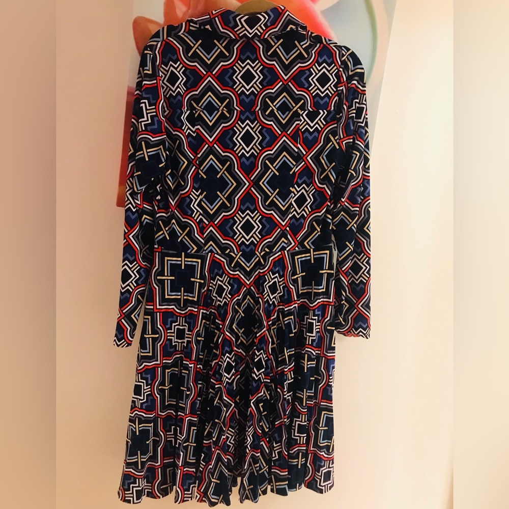 Cache Geometrical Full Snap Front A-Line Dress Sz 14